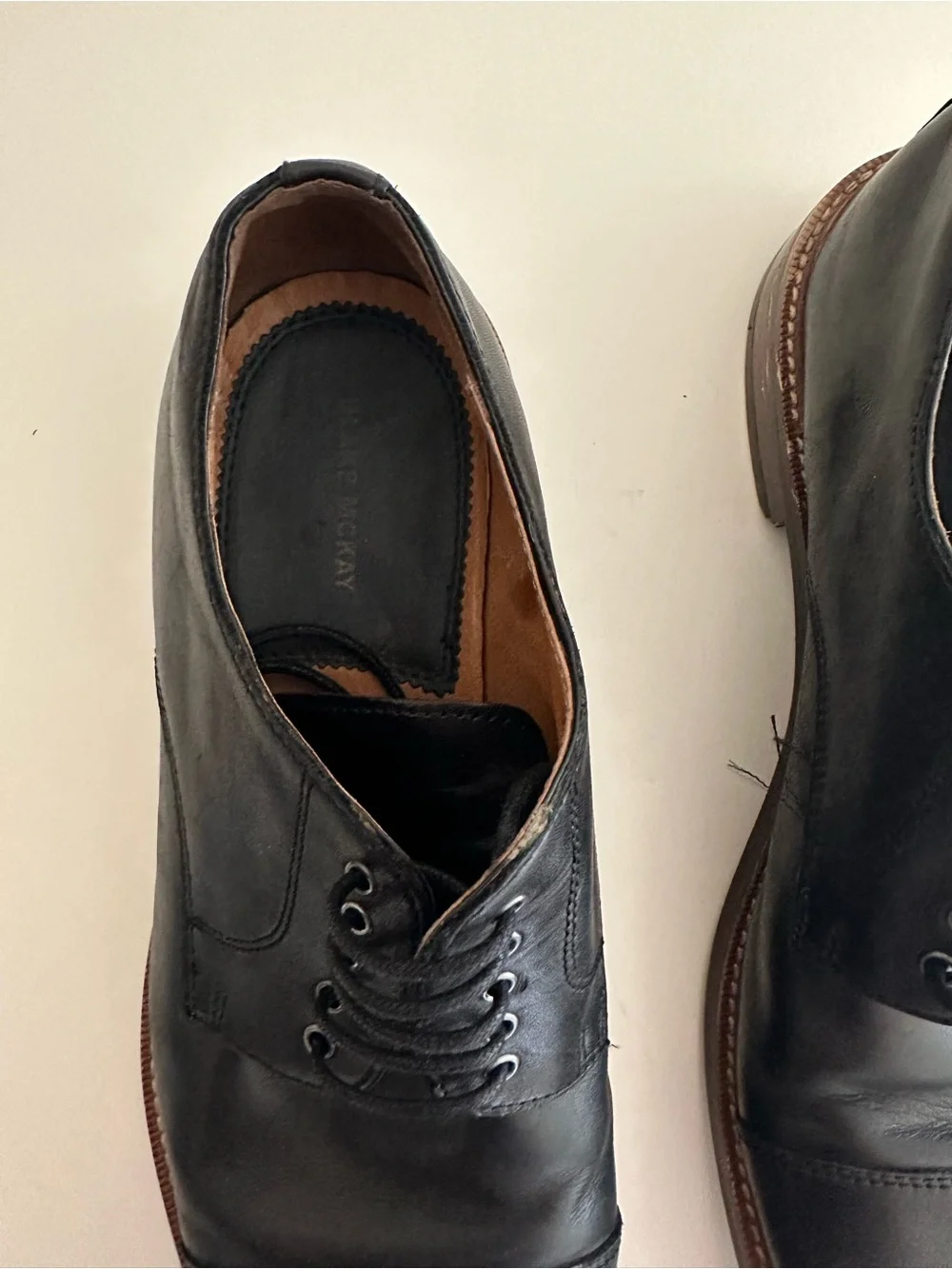 Blake McKay T9 black leather cap-toe oxford